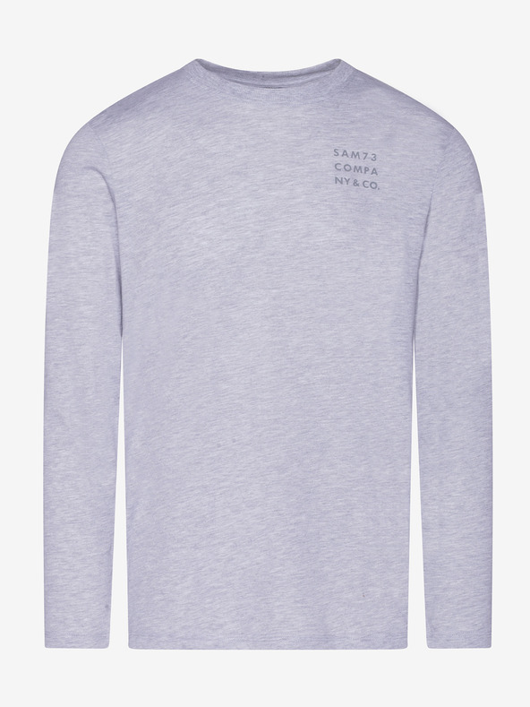 Sam 73 Hellgraues gestreiftes Herren-T-Shirt Sam 73