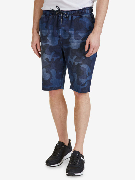 Sam 73 Dunkelblaue gemusterte Shorts für Herren SAM 73 Joseph