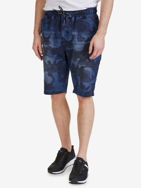 Sam 73 Dunkelblaue gemusterte Shorts für Herren SAM 73 Joseph