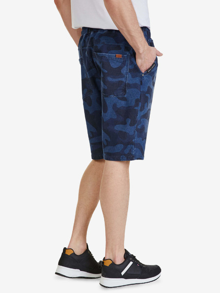 Sam 73 Dunkelblaue gemusterte Shorts für Herren SAM 73 Joseph