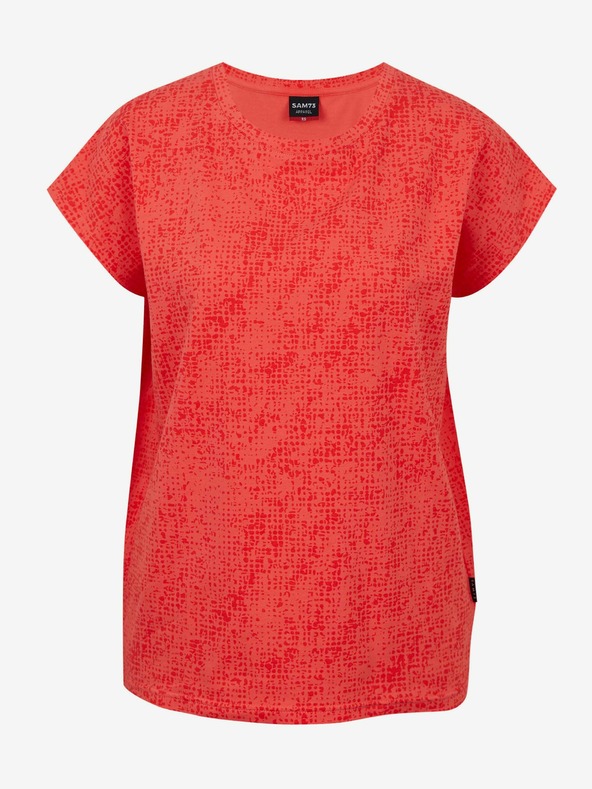 Sam 73 Korallenfarbenes gemustertes Damen-T-Shirt SAM 73 Veronica