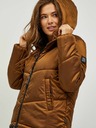 Sam 73 Braune Damen-Steppwinterjacke mit Kapuze SAM 73 Gede