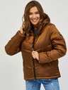 Sam 73 Braune Damen-Steppwinterjacke mit Kapuze SAM 73 Gede