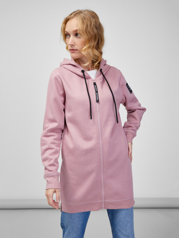 Sam 73 Altrosa Damen-Kapuzenpullover mit Reißverschluss SAM 73 Drusilia