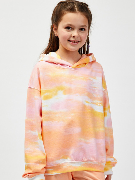 Sam 73 Rosa und orangefarbener übergroßer Kapuzenpullover für Mädchen SAM73 Jade