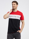 Sam 73 Schwarz-rotes Herren-T-Shirt SAM 73 Seamus