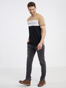 Sam 73 Schwarz-braunes Herren-T-Shirt SAM 73 Seamus
