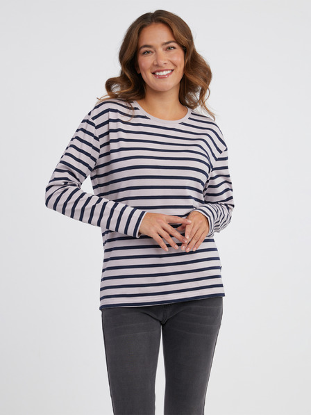 Sam 73 Blau-rosa gestreiftes Langarm-T-Shirt für Damen SAM 73 Prudence