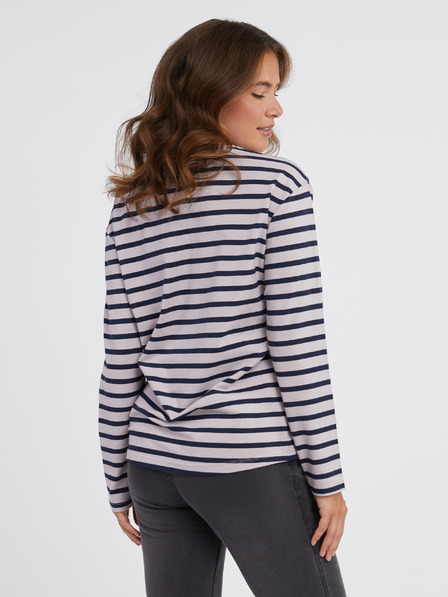 Sam 73 Blau-rosa gestreiftes Langarm-T-Shirt für Damen SAM 73 Prudence