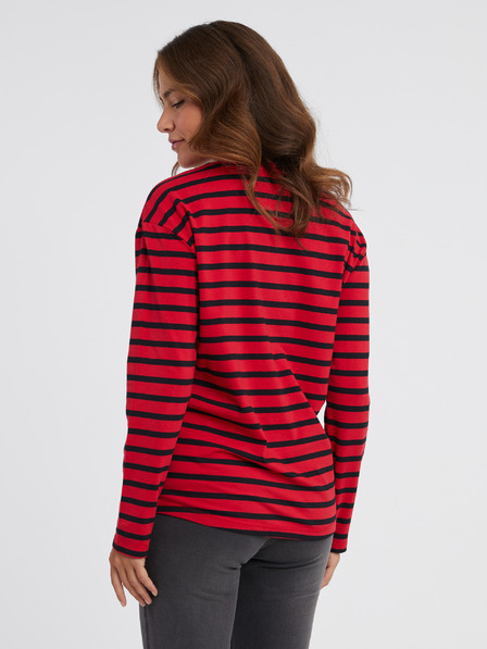 Sam 73 Rotes gestreiftes Langarm-T-Shirt für Frauen SAM 73 Prudence