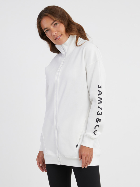 Sam 73 Weißes Damen-Sweatshirt mit Reißverschluss SAM 73 Asajj