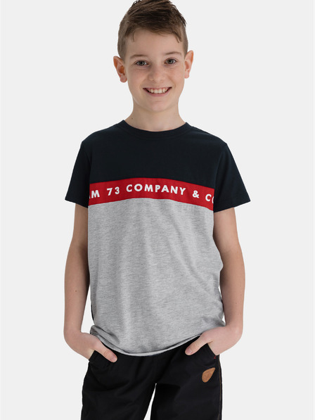 Sam 73 Graues und blaues Jungen-T-Shirt mit SAM 73
