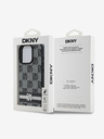 DKNY DKNY PU Leder Karomuster und Streifen Back Cover für iPhone 16 Pro Schwarz