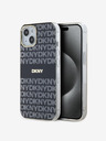 DKNY PC/TPU Repeat Pattern Tonal Stripe Magsafe Back Cover für iPhone 13 Schwarz DKNY