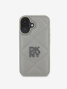 DKNY DKNY PU Leder Quilted Stack Logo Schutzhülle für iPhone 16 Plus Grau