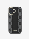 DKNY DKNY PU Leder Karomuster Magsafe Back Cover für iPhone 16 Plus Schwarz