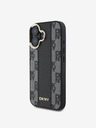 DKNY DKNY PU Leder Karomuster Magsafe Back Cover für iPhone 16 Plus Schwarz