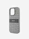 DKNY DKNY PU Leder Wiederholungsmuster Tonal Stripe Back Cover für iPhone 16 Pro Beige