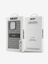 DKNY DKNY PU Leder Wiederholungsmuster Tonal Stripe Back Cover für iPhone 16 Pro Beige