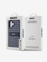 DKNY DKNY PU Leder Repeat Pattern Tonal Stripe Back Cover für iPhone 16 Blau