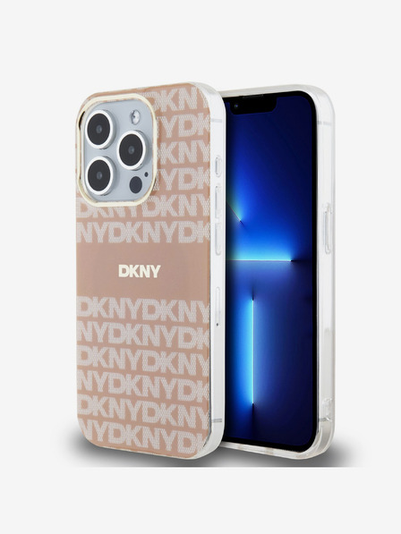 DKNY PC/TPU Wiederholungsmuster Tonal Stripe Magsafe Back Cover für iPhone 14 Pro Max Pink DKNY