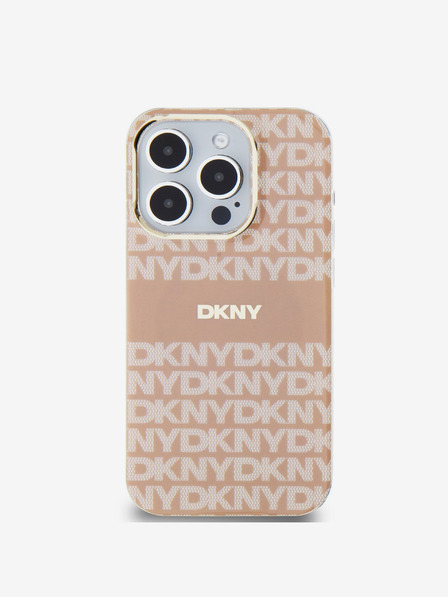 DKNY PC/TPU Wiederholungsmuster Tonal Stripe Magsafe Back Cover für iPhone 14 Pro Max Pink DKNY