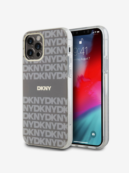DKNY PC/TPU Wiederholungsmuster Tonal Stripe Magsafe Back Cover für iPhone 12/12 Pro Beige DKNY