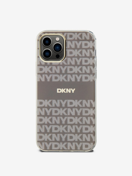 DKNY PC/TPU Wiederholungsmuster Tonal Stripe Magsafe Back Cover für iPhone 12/12 Pro Beige DKNY
