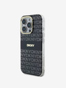 DKNY DKNY PC/TPU Repeat Pattern Tonal Stripe Magsafe Back Cover für iPhone 16 Pro Schwarz