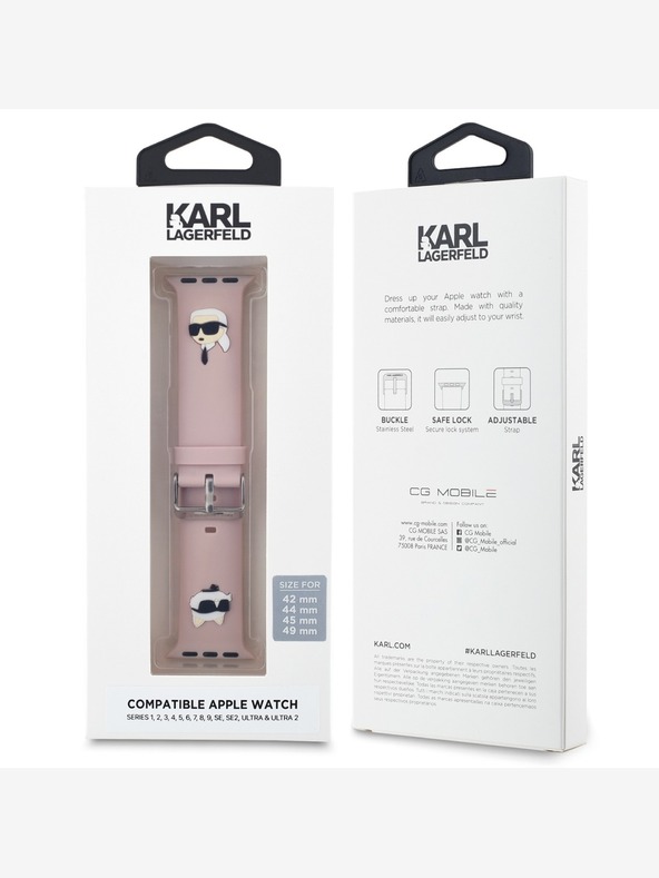 Karl Lagerfeld Karl Lagerfeld Karl und Choupette Head NFT-Armband für Apple Watch 42/44/45/46/49 Pink
