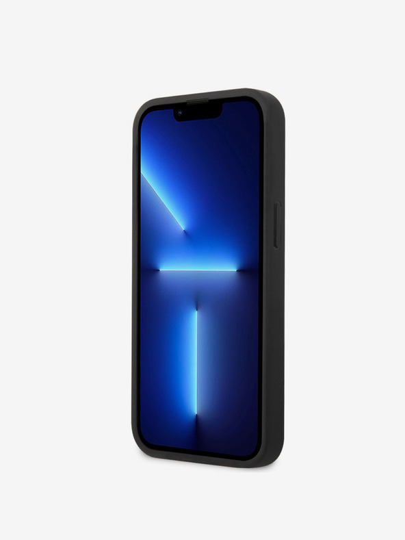 Guess PU 4G Metal Logo Rückseite Hülle für iPhone 14 Grey Handyhülle