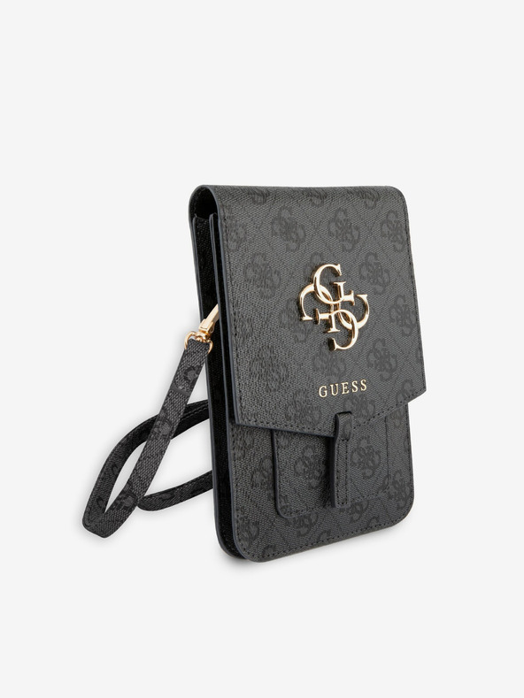 Guess PU 4G Metall Logo Handytasche Grey Handyhülle