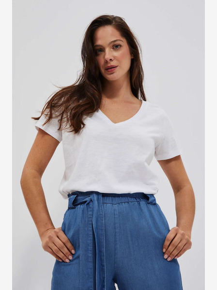 Moodo Weißes Damen-T-Shirt Moodo