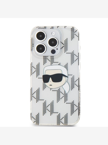 Karl Lagerfeld Karl Lagerfeld IML Galvanisierter Karlskopf Rückendeckel für iPhone 15 Pro Max Transparent