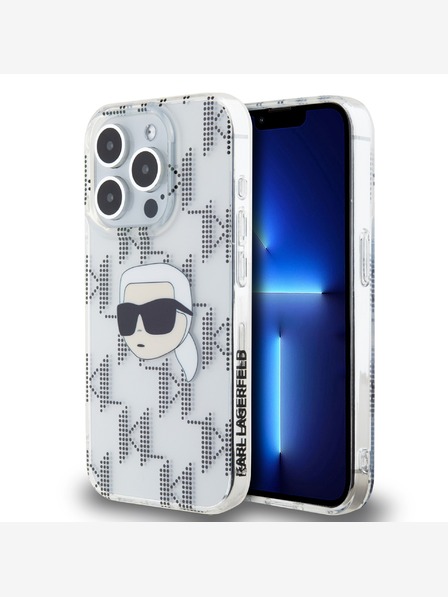 Karl Lagerfeld Karl Lagerfeld IML Galvanisierter Karlskopf Back Cover für iPhone 15 Pro Transparent