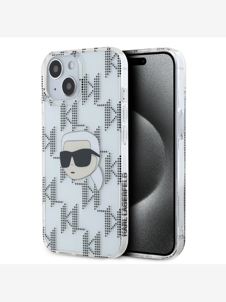 Karl Lagerfeld Karl Lagerfeld IML Galvanisierter Karlskopf Back Cover für iPhone 15 Transparent