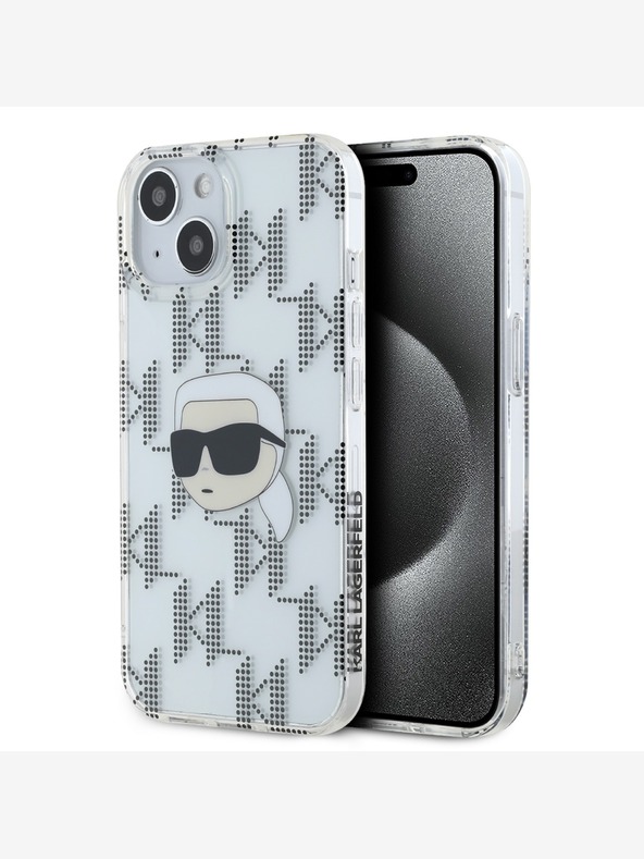 Karl Lagerfeld Karl Lagerfeld IML Galvanisierter Karlskopf Back Cover für iPhone 15 Transparent