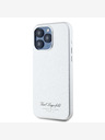 Karl Lagerfeld Genarbtes PU Hotel RSG Back Cover für iPhone 15 Pro Max Grau Karl Lagerfeld