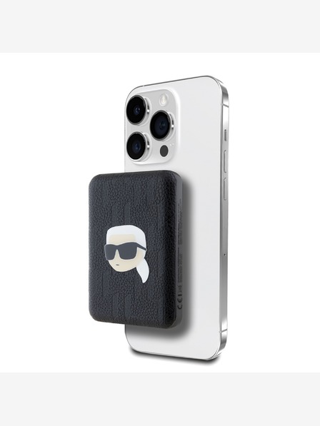 Karl Lagerfeld Karl Lagerfeld Geprägter Karl Head MagSafe Powerbank 5000mAh Schwarz