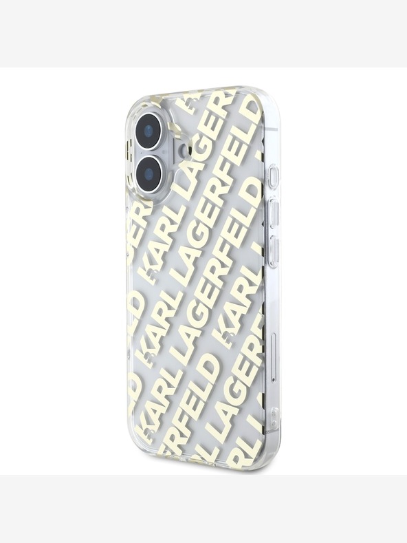 Karl Lagerfeld Karl Lagerfeld IML Electroplated Repeated Logo Back Cover für iPhone 16 Gold
