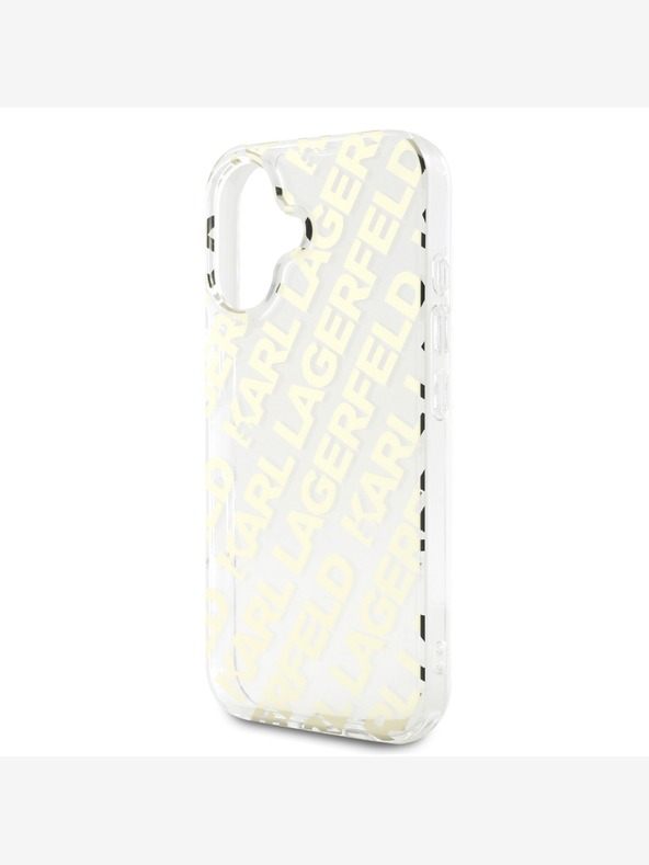 Karl Lagerfeld Karl Lagerfeld IML Electroplated Repeated Logo Back Cover für iPhone 16 Gold