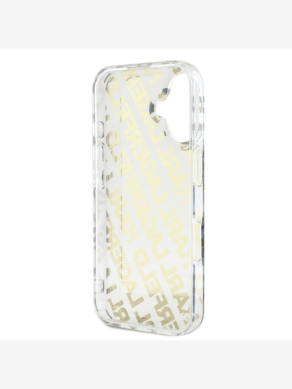 Karl Lagerfeld Karl Lagerfeld IML Electroplated Repeated Logo Back Cover für iPhone 16 Gold