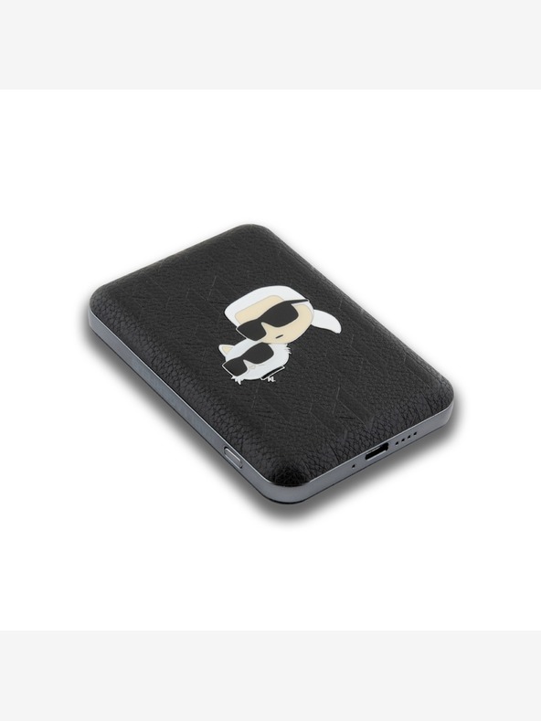 Karl Lagerfeld Karl Lagerfeld Geprägte K&CH Köpfe MagSafe Powerbank 5000mAh Schwarz