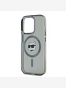 Karl Lagerfeld Karl Lagerfeld IML Choupette Head Metallrahmen MagSafe Back Cover für iPhone 15 Pro Max Schwarz
