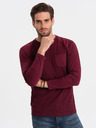 Ombre Clothing Burgunderrotes Herren-T-Shirt Basic mit Tasche Ombre Clothing