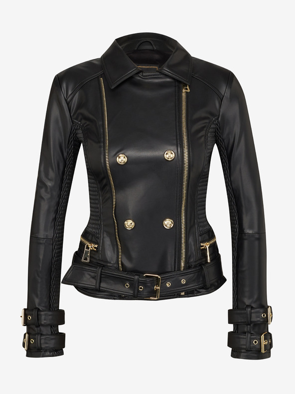 Guess Schwarze Damen Lederjacke Guess