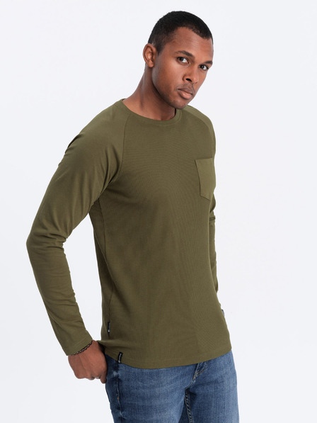 Ombre Clothing Khaki Herren Basic T-Shirt mit Tasche Ombre Clothing