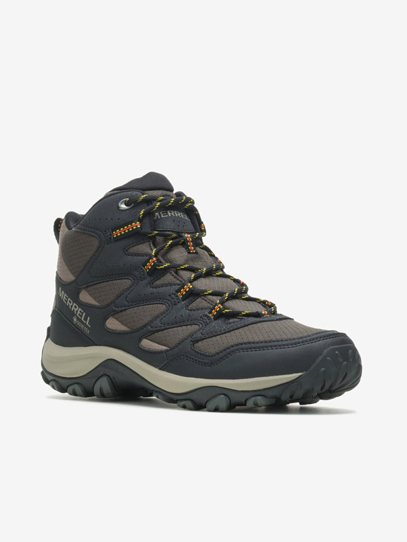 Merrell Braune und schwarze knöchelhohe Herren Outdoor-Sneaker MERRELL West Rim Sport Mid GTX