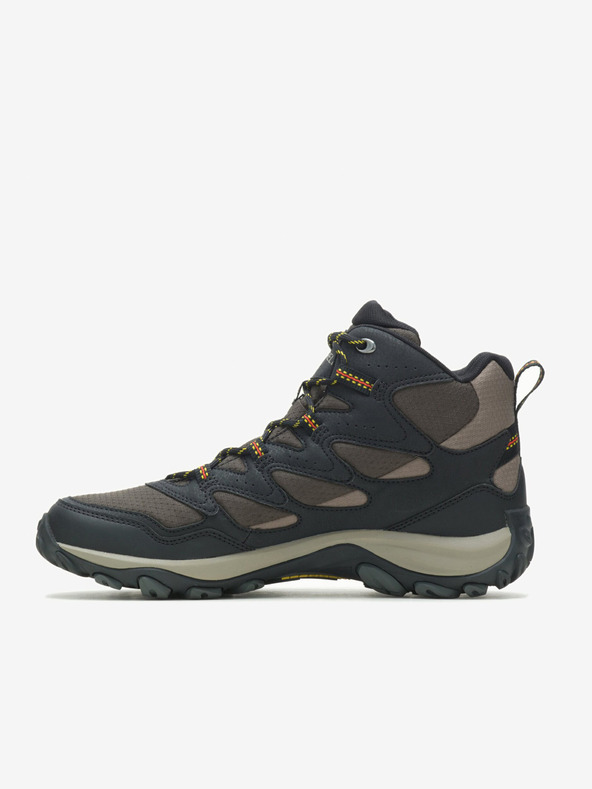 Merrell Braune und schwarze knöchelhohe Herren Outdoor-Sneaker MERRELL West Rim Sport Mid GTX