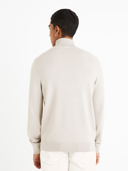Celio Beigefarbener Herren-Rollkragenpullover Celio Cerouley